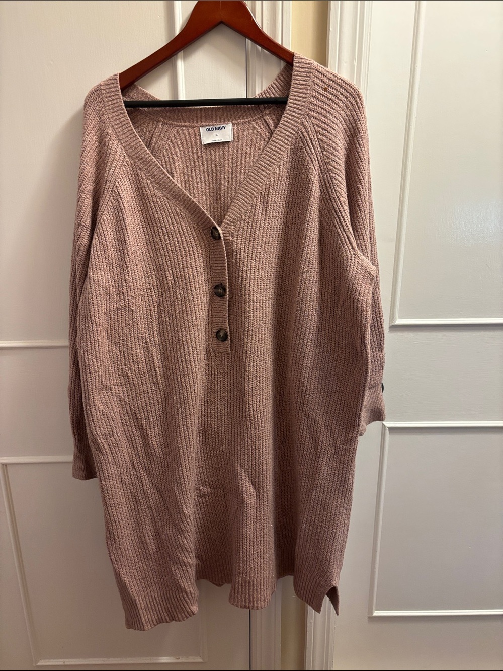 Old Navy Dusty Rose Long Sleeve Knit Dress